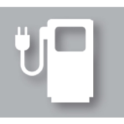 Piktogram termoznak symbolu miejsca dla samochodów elektrycznych (dystrybutor)