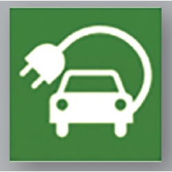 Piktogram termoznak symbolu miejsca dla samochodów elektrycznych (samochód)