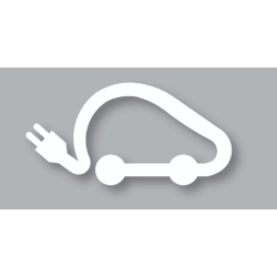 Piktogram termoznak symbolu miejsca dla samochodów elektrycznych (samochód)