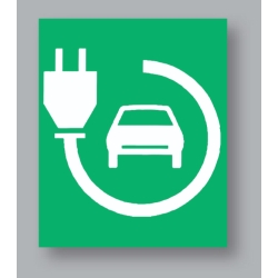 Piktogram termoznak symbolu miejsca dla samochodów elektrycznych (samochód)