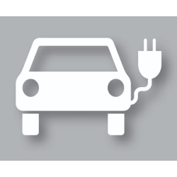 Piktogram termoznak symbolu miejsca dla samochodów elektrycznych (samochód)