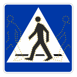 Znak aktywny D-6 "kroczący ludzik"